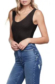 Good American The Feel Good Bodysuit in Black at Nordstrom, Size Medium