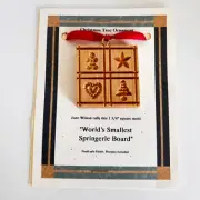 Springerle Gene Wilson Carved Wooden Mini Christmas Tree Ornament Cookie Stamp