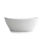 EVIE 1500mm 1660mm Matte White Oval Modern Freestanding Acrylic Bath Tub