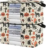 sanluoli 90L 2 Pack Bed Sheets Organizer with Reinforced Handles, clear window Sweater Containers For Closets