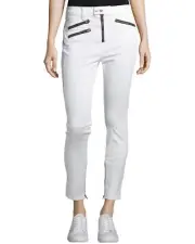 Rag & Bone White High Rise Biker Jeans (27)