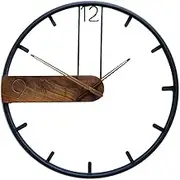Modern Minimalist Wall Clock Living Room Decor Large Wood Metal Decor Silent