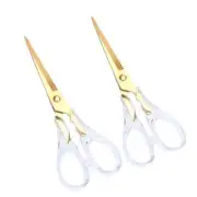 Acrylic Gold Scissors 6.3" Office Scissors Heavy Duty Multipurpose Leather Ar...