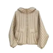 ANYCHIC Puffer Jacket Khaki Womens Oversize Ultra Light Down Warm Winter Hooded Coat