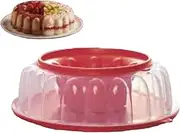 Tupperware Jello Dessert Mold Jel-Ring Serving Mold Red BPA FREE 1.5L (6 Cups), Regular