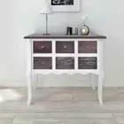 6 Drawers Wooden Console Table Vintage Style Hallway Buffet Durable Sideboard