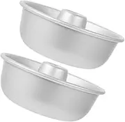 ULTECHNOVO 2pcs Hollow Cake Pan Nonstick Chiffon Cake Molds for Doughnuts Easy Release Baking Trays for Desserts