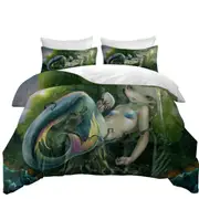 Melancholic Fantasy Stranded Island Mermaid Quilt Cover