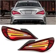 LED Taillights Compatible for Mercedes Benz CLA C117 Coupe X117 CLA45 AMG Halogen 2014 2015 2016 ABS PMMA