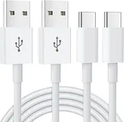 USB C Charger Cable 2Pack 3M Type C Charger Fast Charging Compatible for iPhone 15, Samsung Galaxy S24 S23 S22 S21 Note 10 9 8, Huawei, Google Pixel, Sony Xperia-White