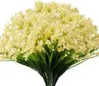 10 Bundles Artificial Daffodils Flowers, Fake Artificial Greenery UV Resistant N