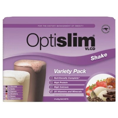 * Optislim VLCD Meal Replacement Shake Variety Pack 21 x 43g Sachets