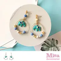 在飛比找momo購物網優惠-【MISA】韓國設計S925銀針可愛大象串珠圈圈星星造型耳環