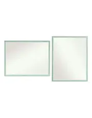 [La Bella] 2 Set Rectangular Frame Wall Mirror 70x90cm in Blue/Green