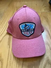 Salt Life Men’s Baseball Hat Cap Stretch Fit Lightweight Red NWT Sz O