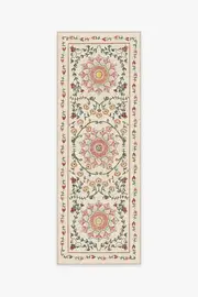 75' x 215' | Machine Washable Runner Rug | Kid & Pet Friendly | Indoor Rug | Suzani Coral Rug | Ruggable