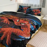 a2461 Cartoon Spiderman Kid Boy Room Decor Size Bedding Set for 3 Piece Bedding with 1 Flat Sheet And 2 Pillowcases Twin jfr2461