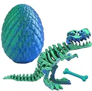 Dinosaur Egg - 3D Printed Hatching Dinosaur Egg | Flexible Articulated 3D Printed Animals | Collectible Dinosaur Statue Home Decor for Table Desk | Egg Desk Ornament for Boys, Girls