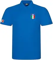 [Super Lemon] Italy Italian Adults Rugby Exclusive Retro Vintage Mens Womens Unisex Blue Polo Shirt, Great for Any Italy Italian Rugby Fans for 6 Nations and World Cup Available Upto XS - 7XL