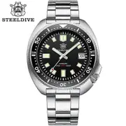 SD1970 Steeldive Brand 44MM Men NH35 Dive Watch with Ceramic Bezel NH35 Movt 70HH-SS Black-logo