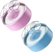 ADOCARN 2Pcs Body Puff with Storage Box Makeup Puff with Handle for Gentle Care Soft and Safe Body Applicator for Skincare Essentials