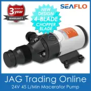 24V SEAFLO MACERATOR WATER PUMP 45L/MIN - Marine Boat Caravan Toilet Waste Pump