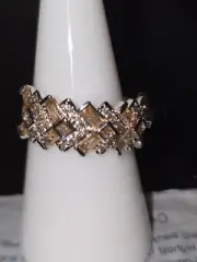 Soft Reflections Smokey Topaz CZ on Rhodium Plating Bp Rg47829 bp size 8