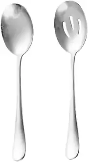 Stainless Steel Serving Spoons, Silver Large Slotted Spoons, 8.6 Inch Catering S