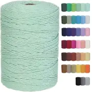 Macrame Cord 3mm x 328yards Natural Macrame Cotton Rope Colored Macrame Rope ...
