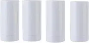 Empty Plastic Twist Up Filling Stick Tube, 4Pcs Deodorant Containers Twist Up Filling Stick Twist-up Bottom Fill Lip Balm Tubes, Twist-up Deodorant Containers, White