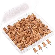 H&S Wood Push Pins 100pcs Drawing Pins - Cork Notice Board Thumb Tacks Wooden Map Pins - Push Pin - Board Pin - Notice Board Pin - Drawing Board Pins - Cork Board Accessories - Cork Board Pin