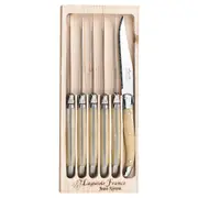 Laguiole Jean Neron 6pc. Steak Knife Set - Light Horn