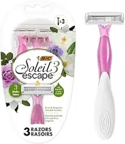 BIC Soleil Escape Women's Disposable Razors, 3 Blades for a Comfortable Shave, Pack of Rose and Magnolia Scented Handle Shaving Razors for Women, 4 Count