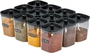 12-Piece Spice Jar Set with Lids for Organized Kitchen Storage,Seasoning Storage