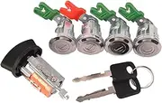 Repair Parts Ignition Key Switch Door Lock Cylinder Alloy 703369 with 4 Door Lock Cylinder and Key for Ford Econoline Van E150 E250 E350 Accessories