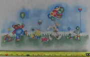 Hand Painted Needlepoint Canvas Spring Easter Parade 281 Designed by M 9" x17"