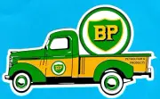 BP "SHOP DELIVERY TRUCK" SERVICE Sticker / Decal RETRO 50's 60's PETROL OILS