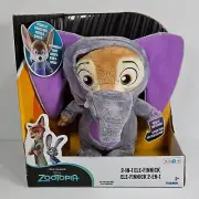 ZOOTOPIA 2-1 ELE FINNICK FOX PLUSH FIGURE DISGUISE SOUNDS MISP 12" TOMY 2016 TRU