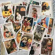 6 Halloween Swap Playing Cards Single Witch, Cat, Halloween Cards, Scary Cute!
