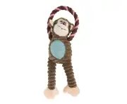 Dog Plush Toy Braiding Rope Teeth Grinding Cleaning Squeaky Monkey