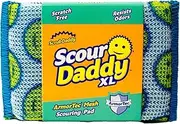 [Scrub Daddy] Scour Daddy XL, Scourers Non Scratch Scrubbing Sponge, Scouring Pads, Kitchen Sponges for Dishes, Dishwashing Pan Scrubber, Cleaning Supplies, Dish Sponges for Washing up