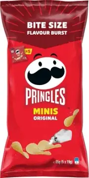 Pringles Minis Original Potato Chips Multipack, 5 Pack (5 x 19g)