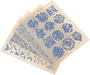 LOLIPPYY 4Sheets Chic Pottery Decal Paper of High Temperature Under Glaze Transfer Paper for Crafting Delicate Design Easy DIY for Customizing Antique Pottery