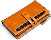 [SKUZA] Wallet,Card Bag,Fashion Women Leather Wallets Female Wallet Genuine Leather Ladies Purse Hasp Women Purses Long Card Holder (Color : Rose) (Green) (Color : Brown)