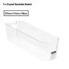 5 x Clear Plastic Fridge Organiser Basket Can Holder Kitchen Pantry Storage Box