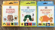 Eric Carle Card Game Assortment Very Hungry Caterpillar, Alphabet Go Fish, Rummy