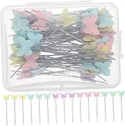 WEKAMOS 100pcs Butterfly Pattern Decorative Head Pins for Sewing Locating Straight Needle for Crafts Quilting Dress Making and DIY Supplies