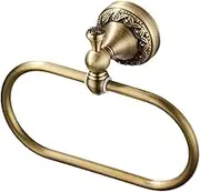 COOLHIYA Retro Copper Towel Ring Wall-Mounted Towel Rack for Bathroom Kitchen Space-Saving Design Elegant Oval Holder for Tidy Home Decor Advanced Material