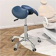 Saddle Stool,Ergonomic Stool with Wheels,Double-Flap Saddle Chair,Adjustable Height and Loading Capacity 143ibs for Office Salon Shop