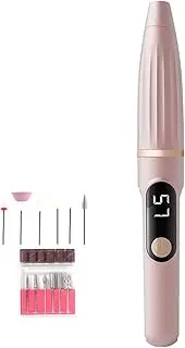 Electric Nail Drill Machine - Nail File Drill Set Machine - Digital Display Rechargeable Portable Pedicure Tools with Replacement Parts, Manicure Kit for Home Salon Use